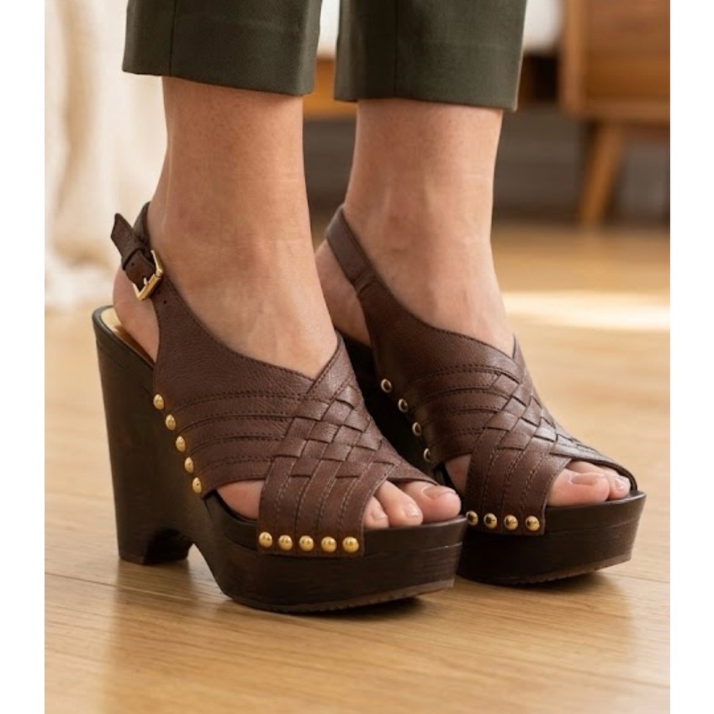 Michael Kors Harlow Leather Wedge Sandals